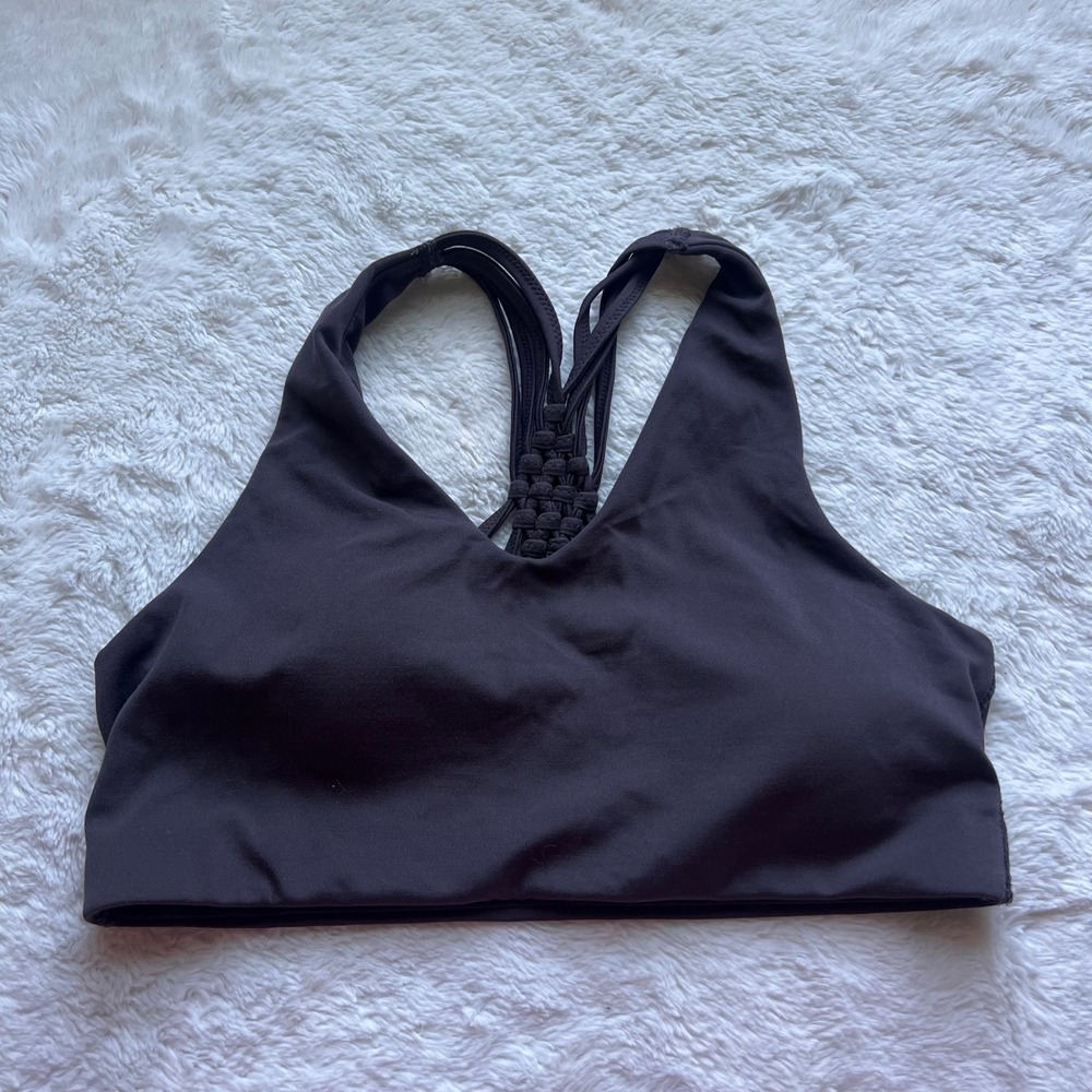OFFLINE by Aerie Real Me Stretch Medium Support Braided Strappy Bra Black M Yoga